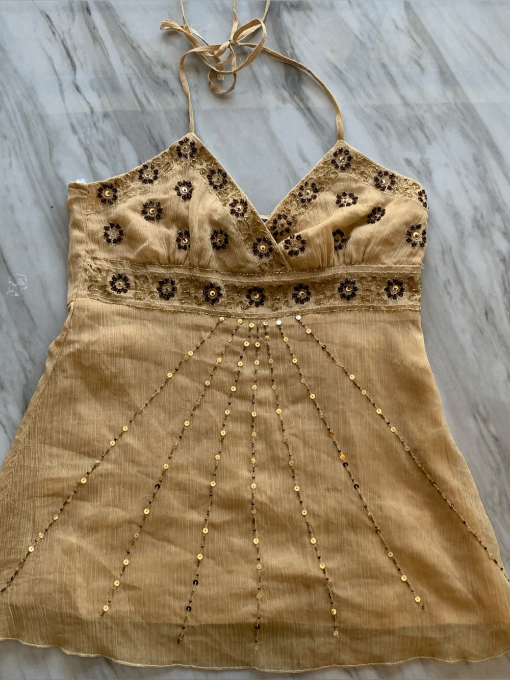 Rampage Gold Sequin Halter Top - Picture 8 of 9